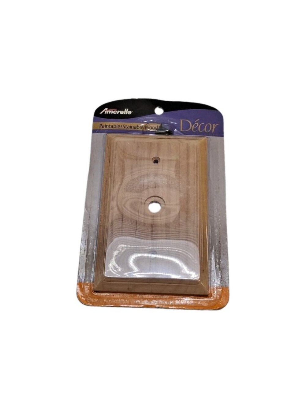 Amerelle WallPlate Baker 1 Phone Data Jack Unfinished Wood Paintable Stainable